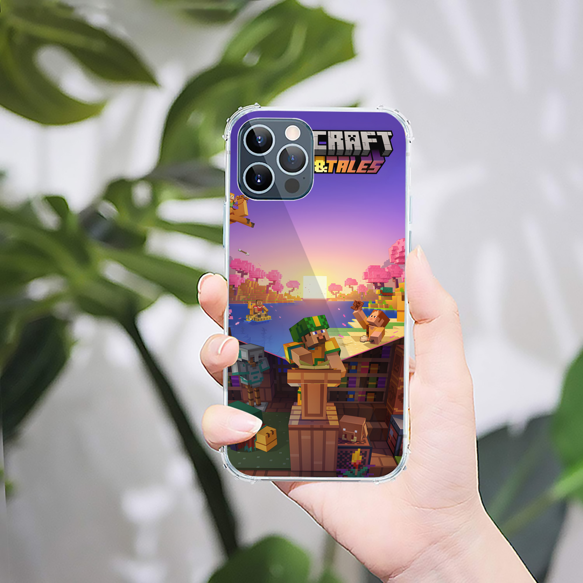 （画像用） マインクラフト ブロックの世界 Minecraft MC Block world 【iPhone 12シリーズ対応】透明スマホケース（クリアソフトケース）
